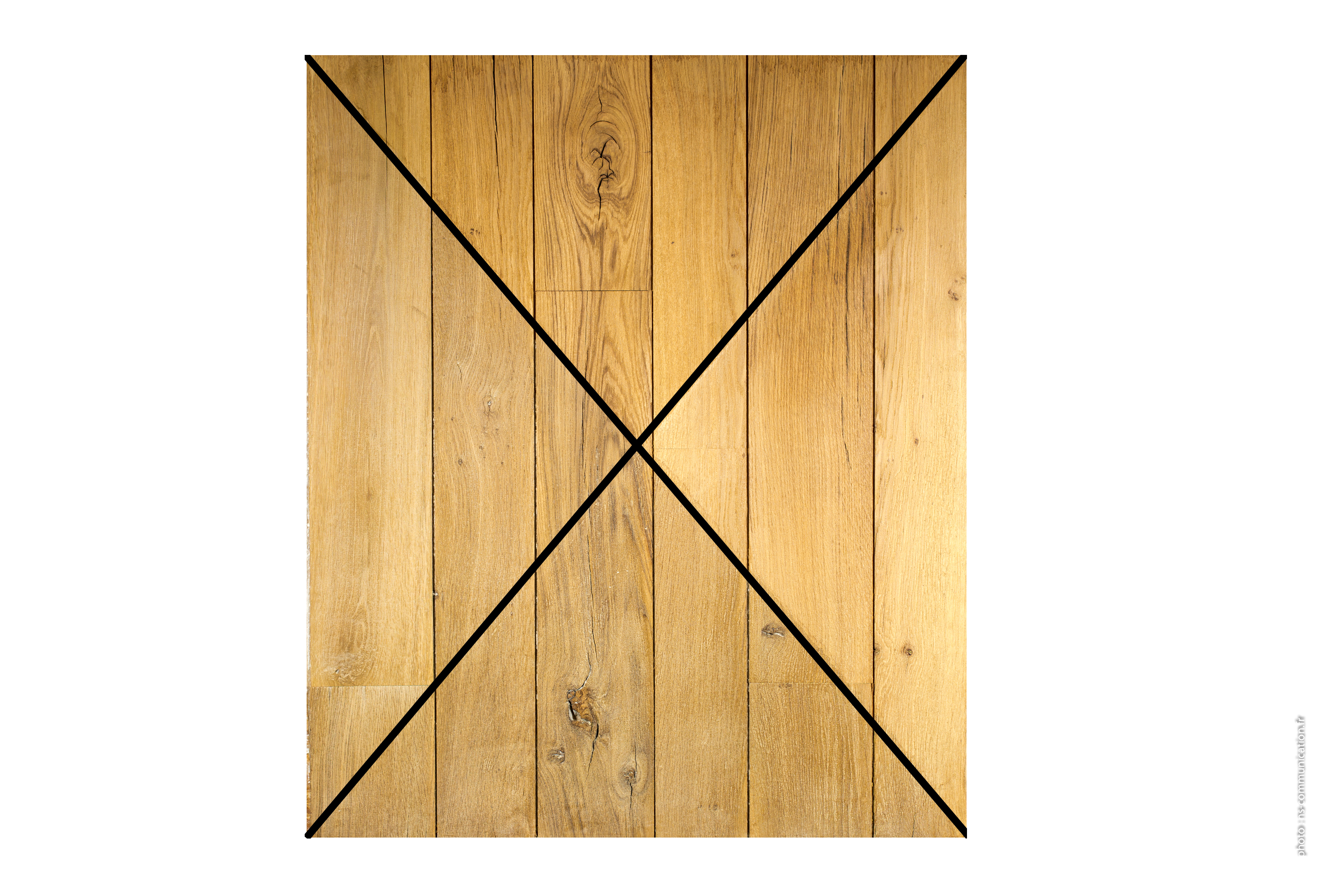 Parquet chêne massif sablé et traité à la chaux